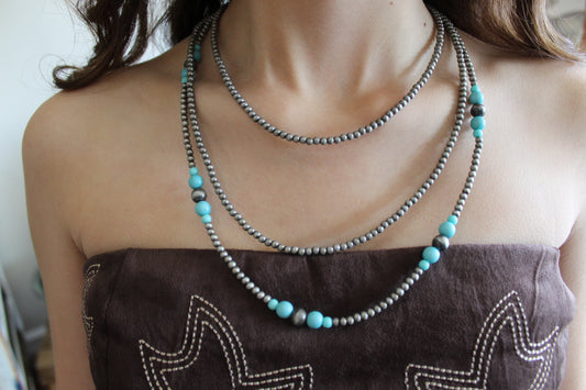 Silver + Turquoise Layered Necklace