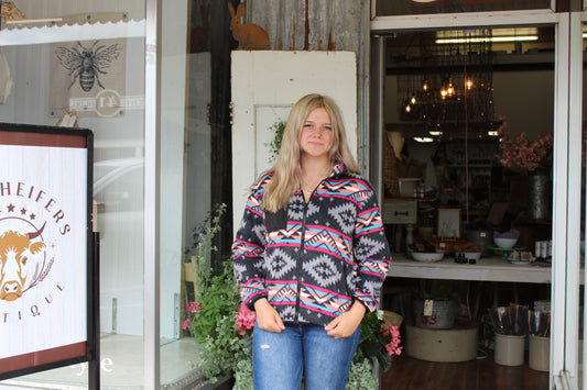 Aztec Zip-Up Collar Jacket