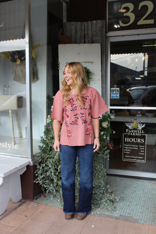 Effie Embroidered Top