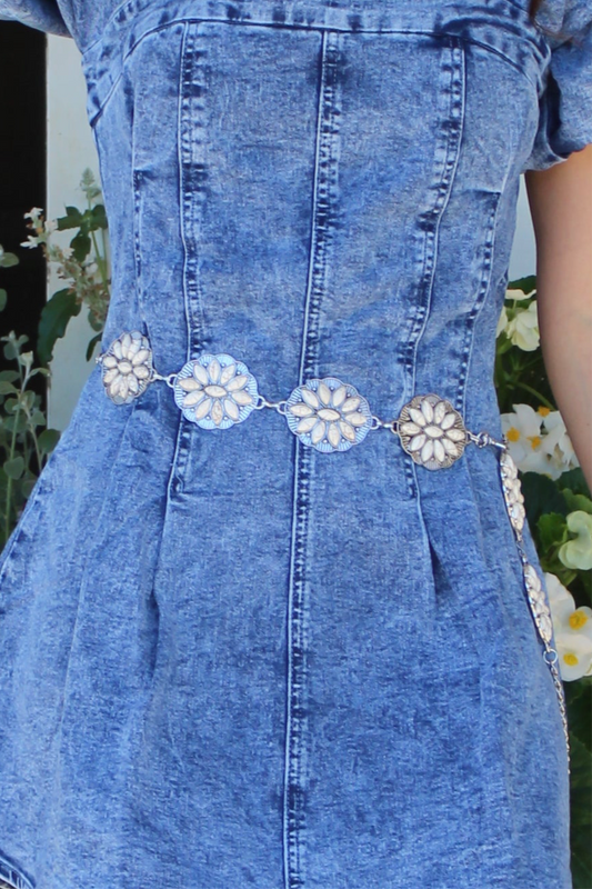 Ivory Stone Concho Chain Belt