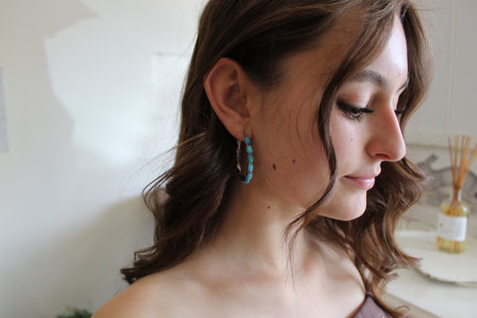 Turquoise Oval Hoops