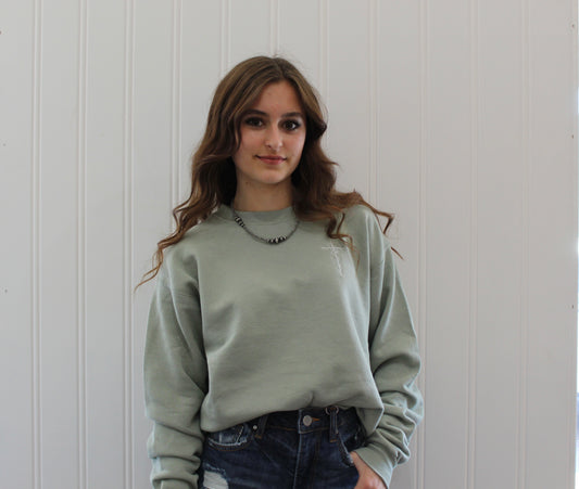 Embroidered Floral Cross Sweatshirt