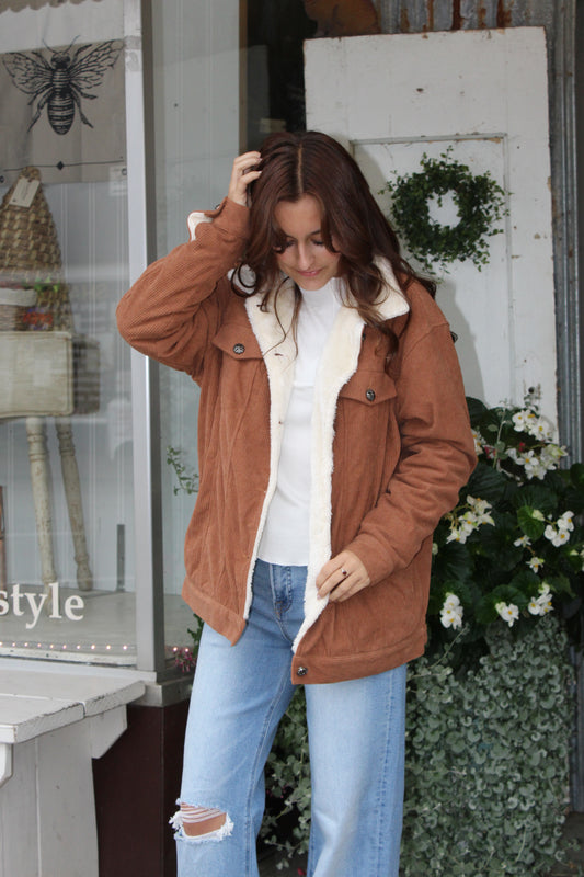 Corduroy Fleece Lined Jacket