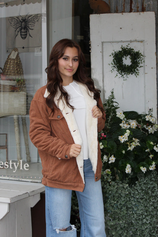 Corduroy Fleece Lined Jacket