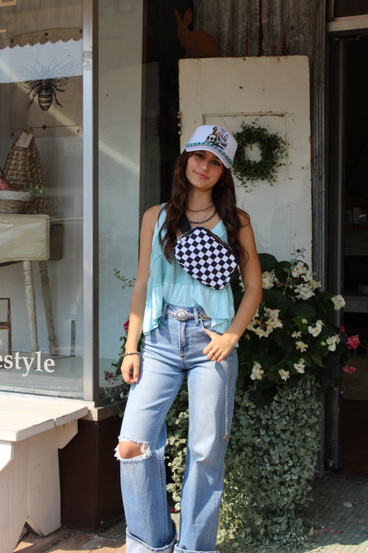 Checkered Crossbody Bag