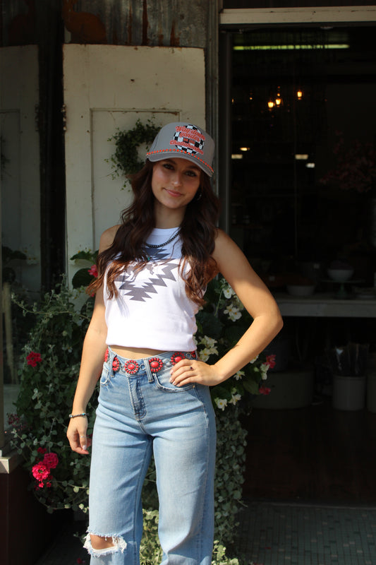 Aztec Bronc Cropped Tank