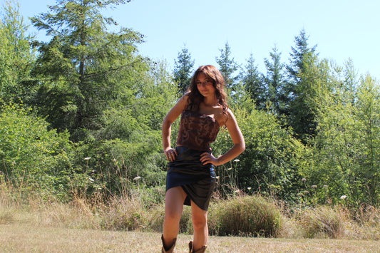 Pleather Overlap Skirt