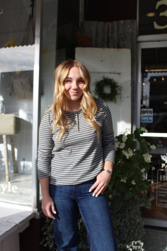 Celeste Pin Stripe Top