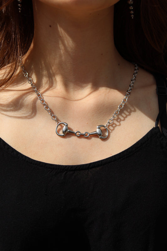 Snaffle Bit Necklace - Silver