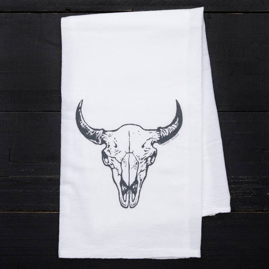 Western Buffalo Skull Tea Towel