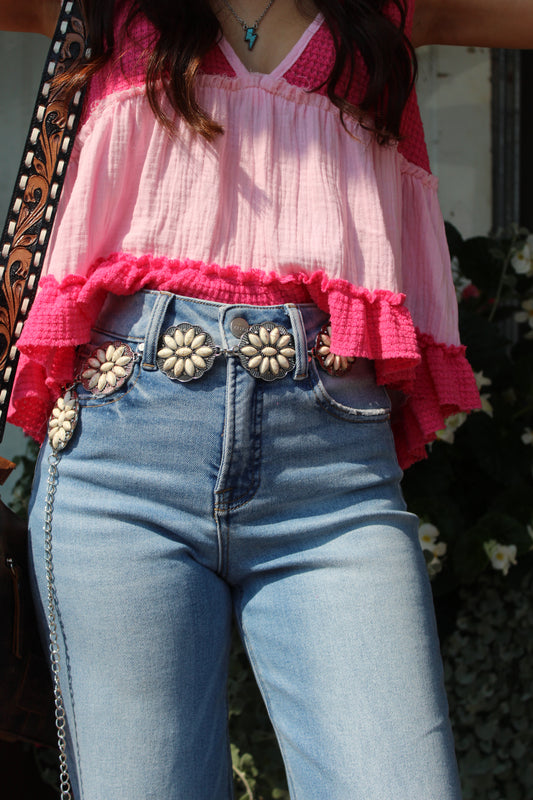 Ivory Stone Concho Chain Belt