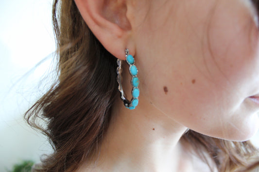 Turquoise Oval Hoops
