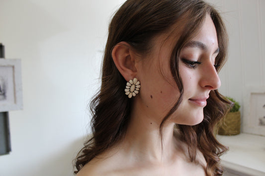 White Flower Earrings