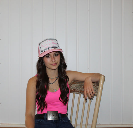 Pink Collar Dollar Trucker Hat