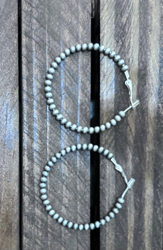 Faux Silver Hoop Earrings