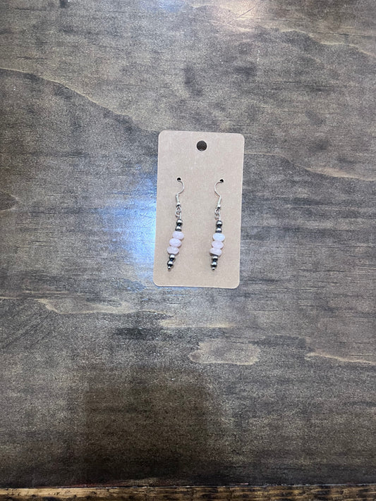 Pink Morganite + Sterling Silver Earrings