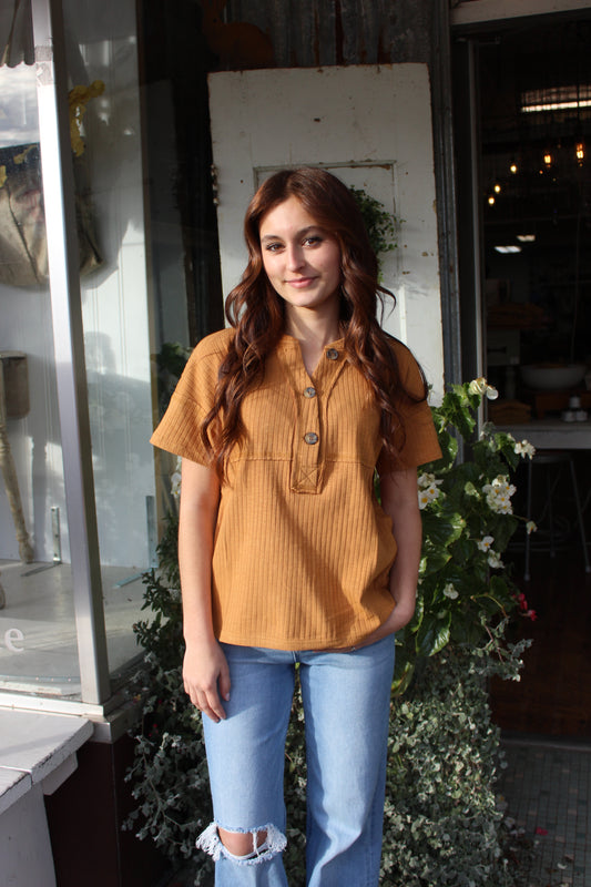 Betty Big Button Knit Top