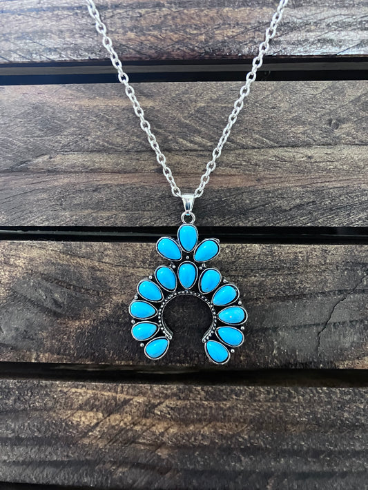 Turquoise Squash Blossom Necklace