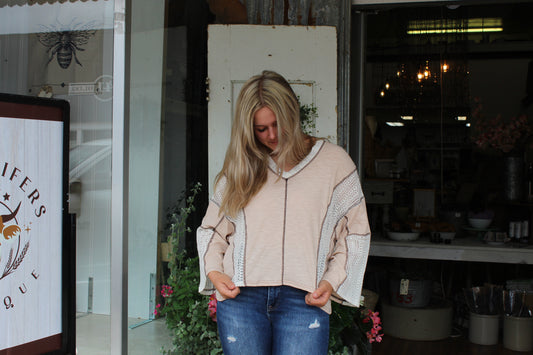 Crochet Reverse Seam V-Neck Top