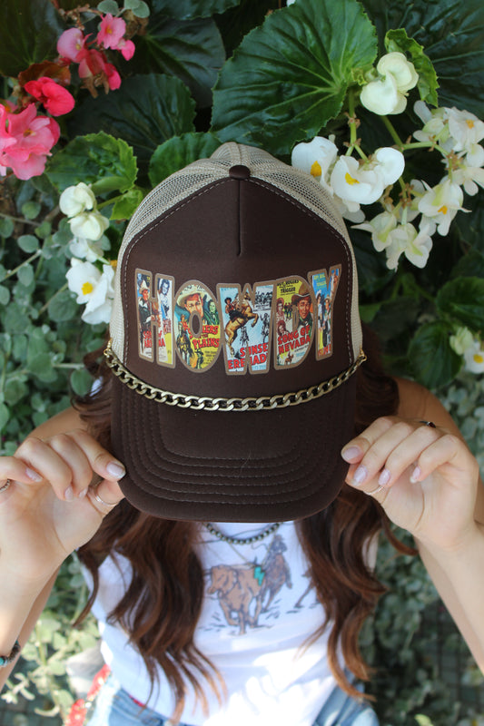Vintage Cowboy Howdy Trucker Hat