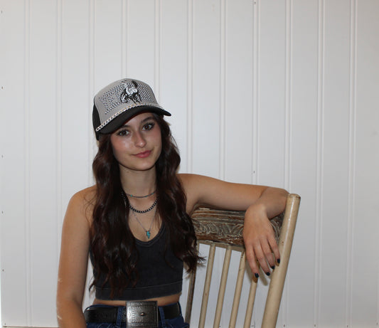 Checkered Yeehaw Trucker Hat