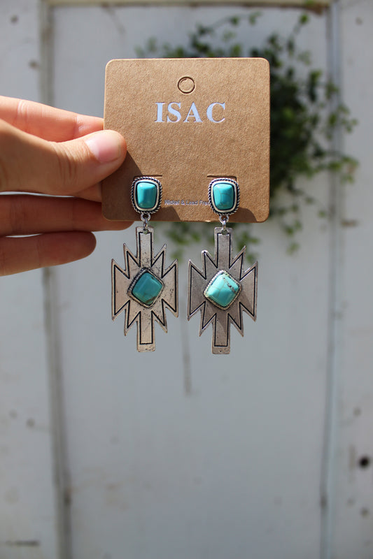 Aztec Turquoise Post Earrings