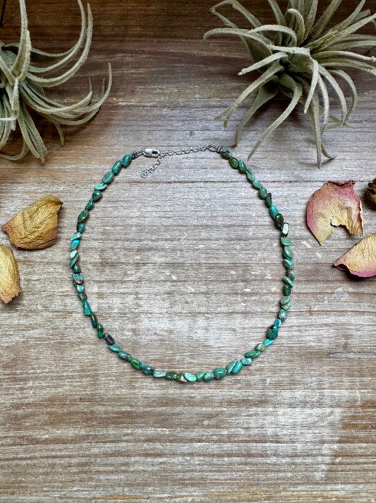 Green Nugget Turquoise Choker