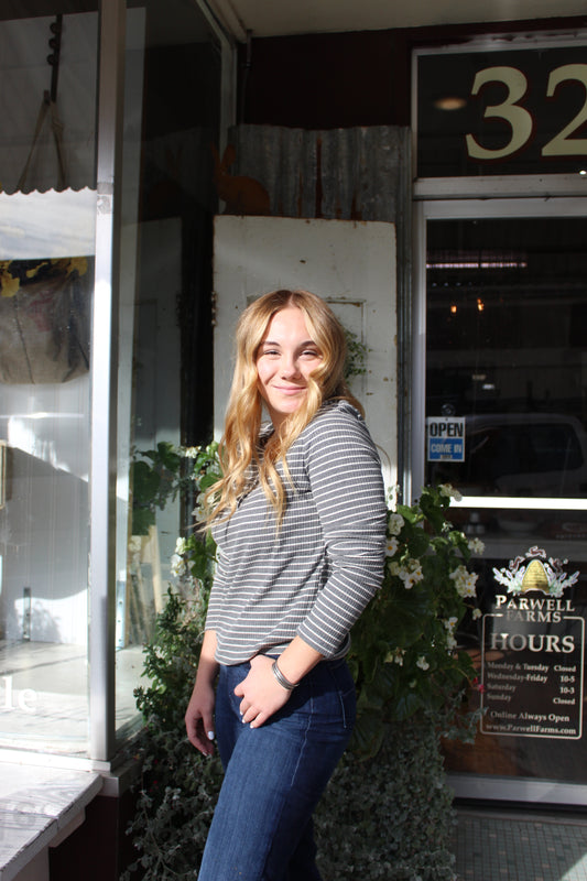 Celeste Pin Stripe Top