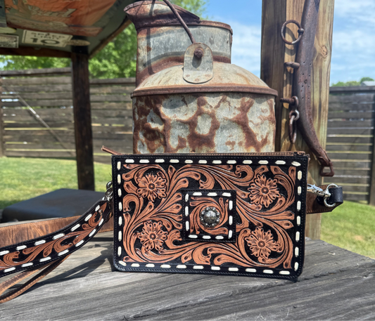 Legacy Tooled Leather Handbag Purse
