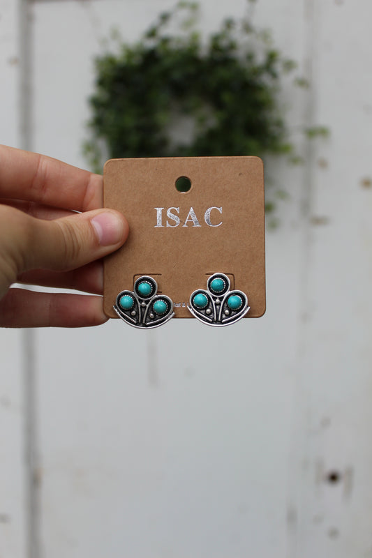 Triple Turquoise Stud Earrings