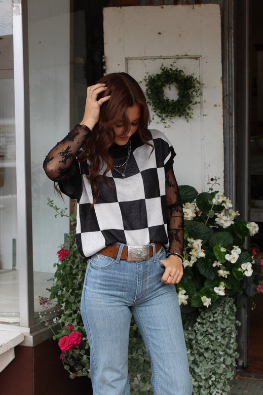 Colorblocked Knit Vest