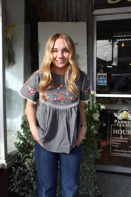 Abigail Embroidered Top