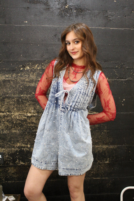 Pearl Denim Romper