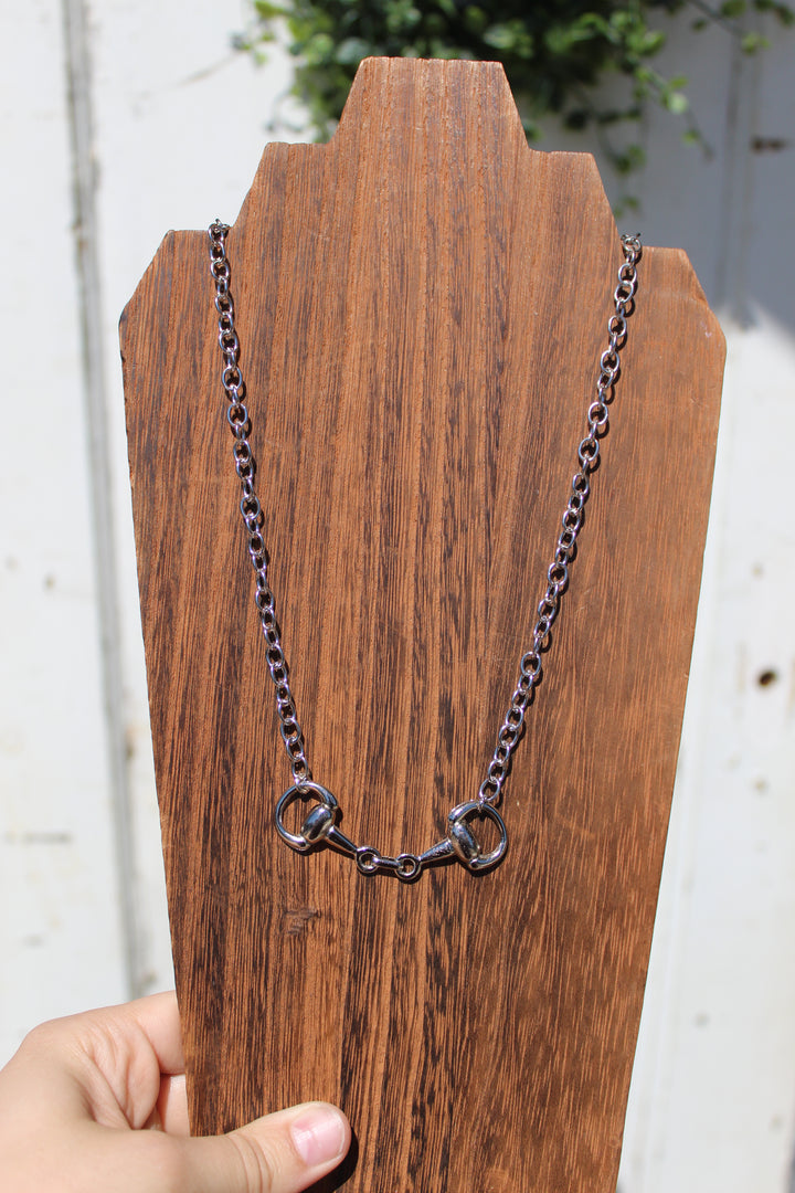Snaffle Bit Necklace - Silver
