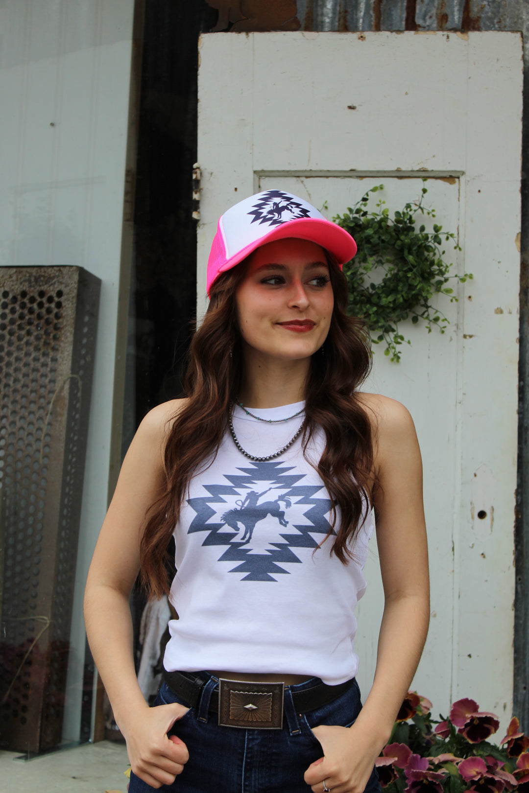 Aztec Bronc Cropped Tank