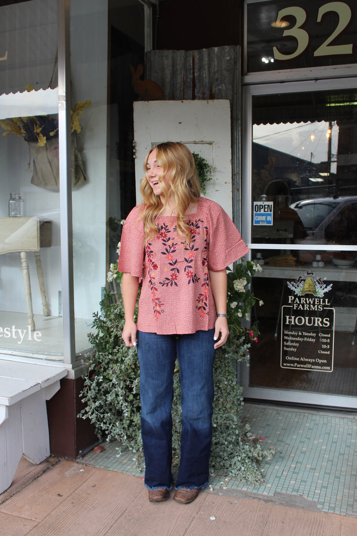 Effie Embroidered Top