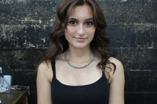 5 mm Sterling Silver + Turquoise Necklace