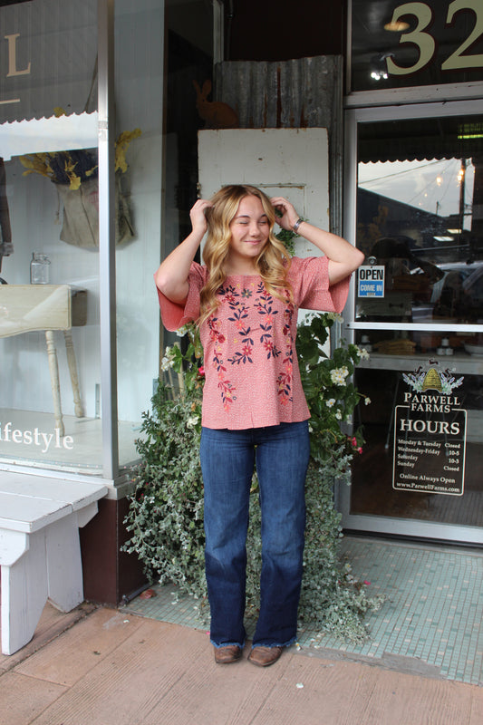 Effie Embroidered Top