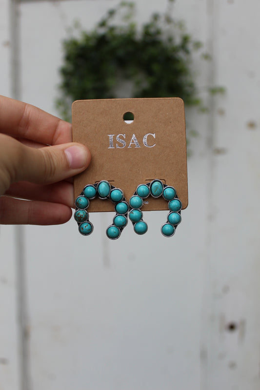 Horse Shoe Turquoise Stud Earrings