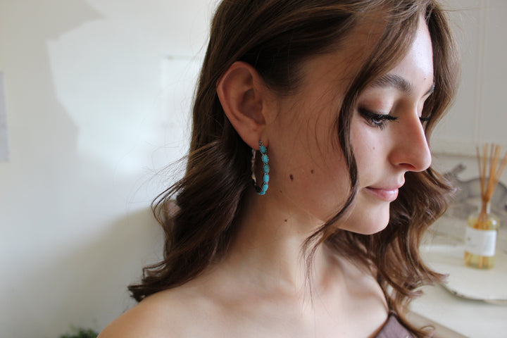 Turquoise Oval Hoops