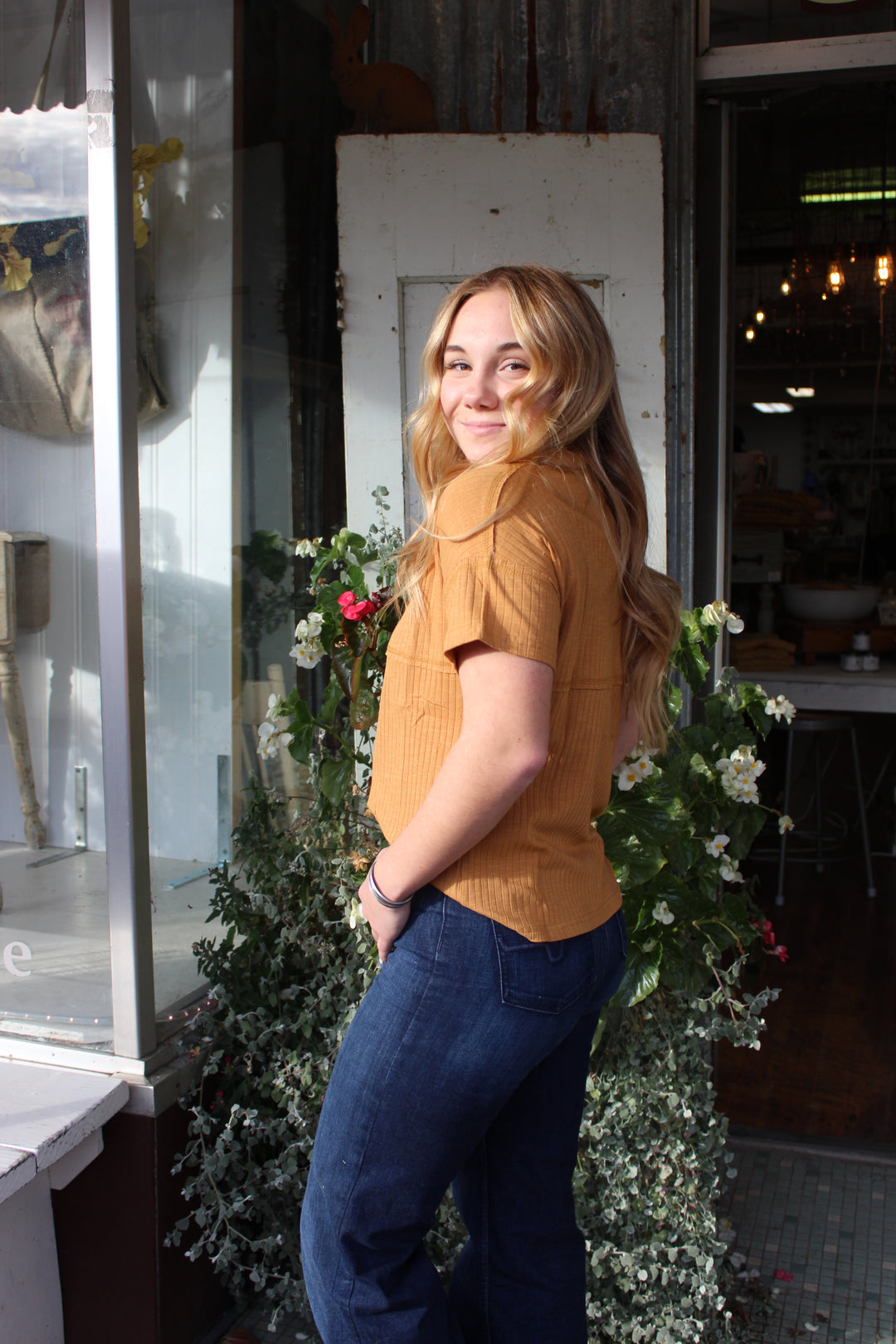 Betty Big Button Knit Top