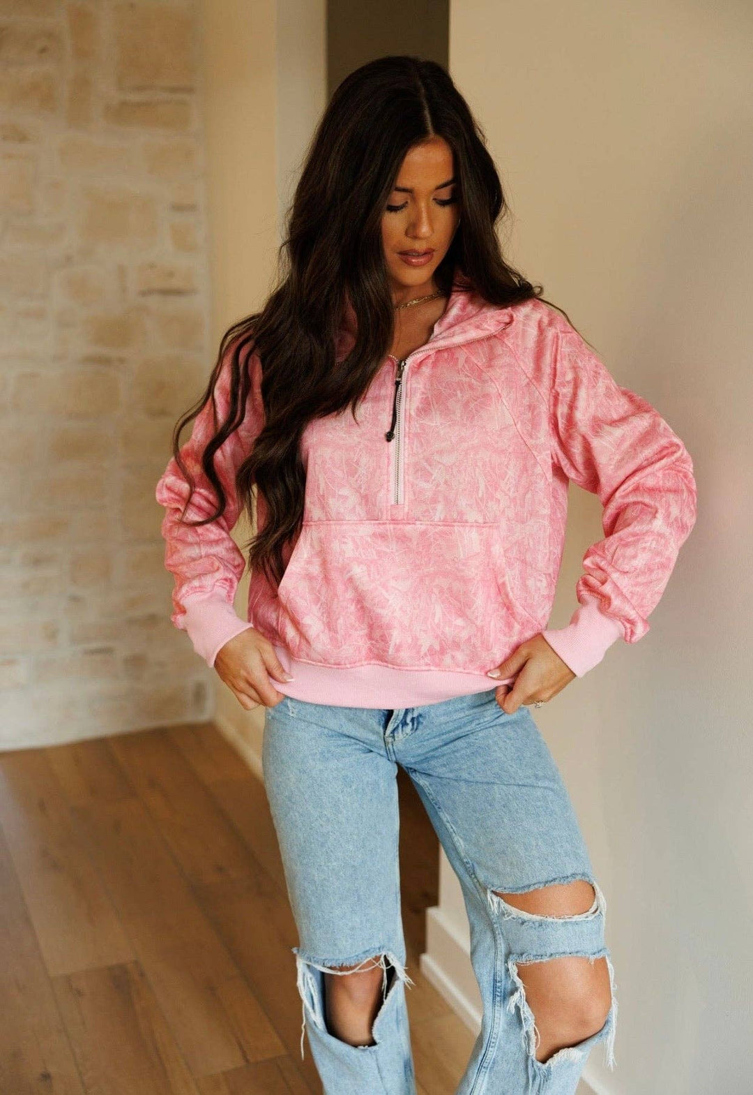Pink Camo Pullover