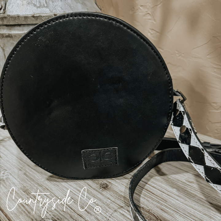 Emery Checkered &amp; Cowhide Canteen Purse