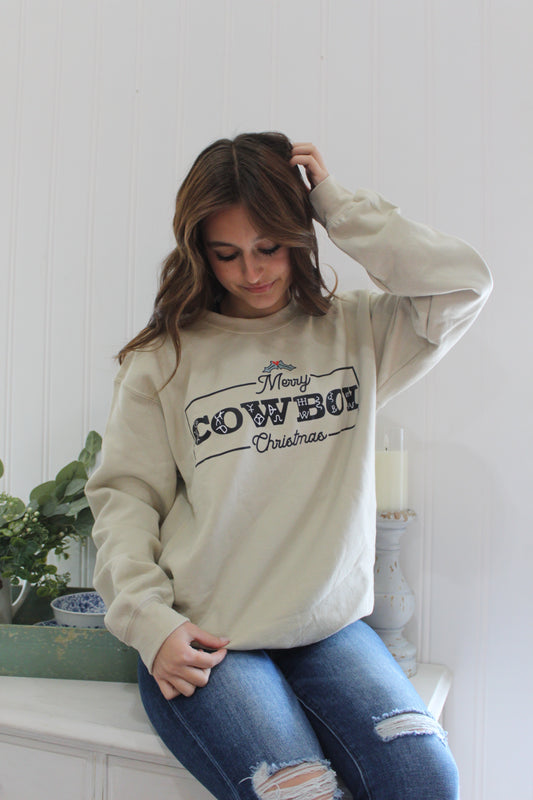 Merry Cowboy Christmas Sweatshirt