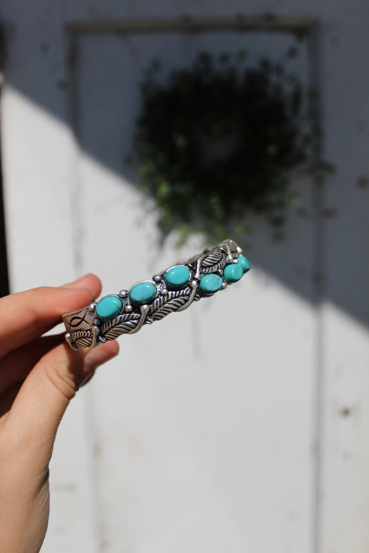 Staggered Turquoise Cuff Bracelet
