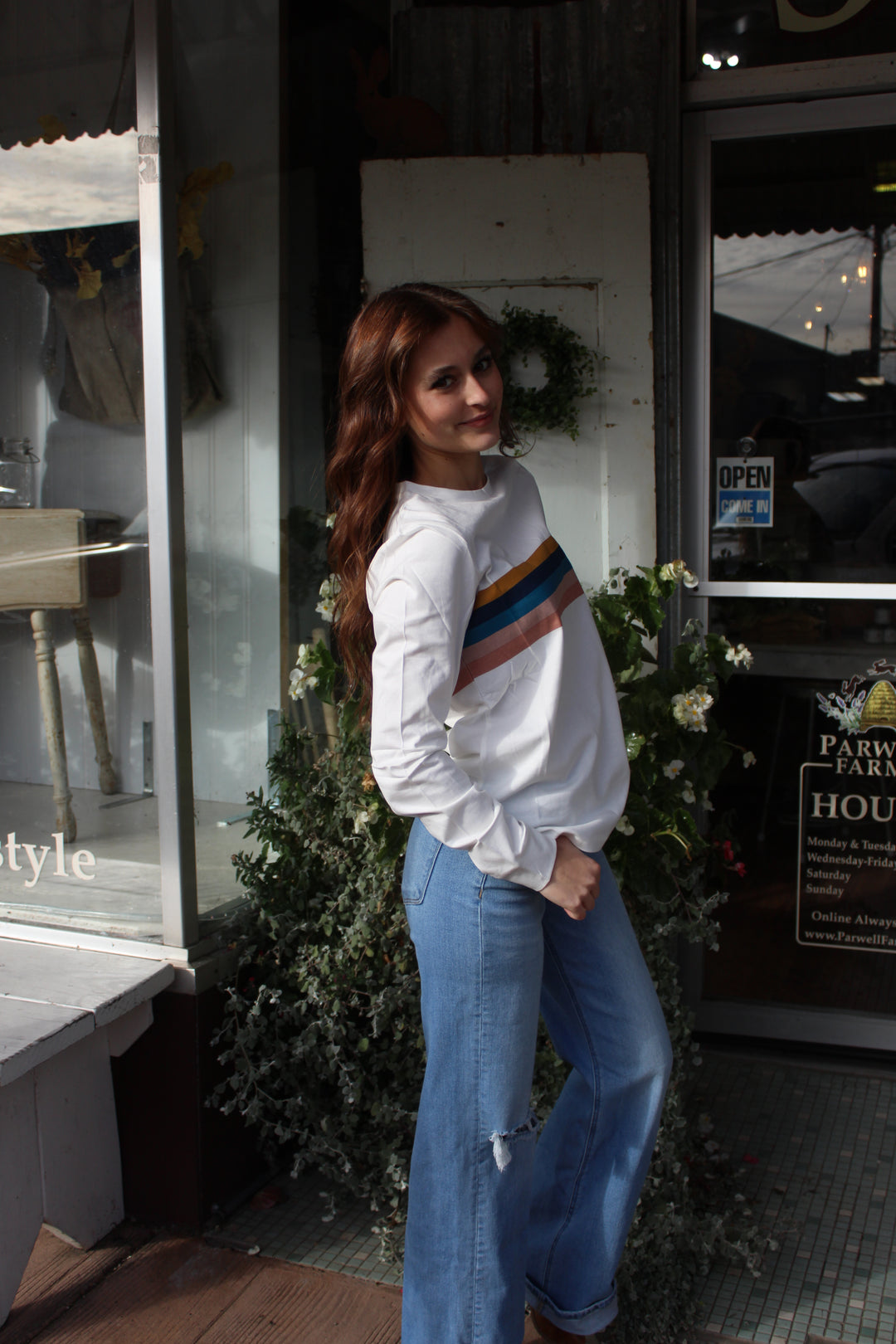 Oriana Striped Long Sleeve Top