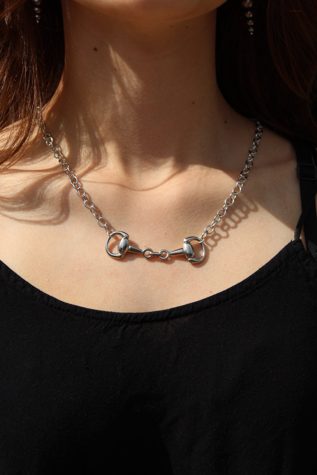 Snaffle Bit Necklace - Silver