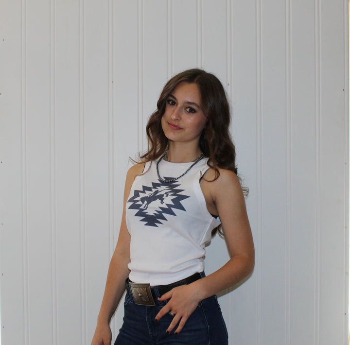Aztec Bronc Cropped Tank