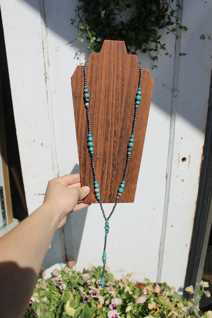 Turquoise Tassel Y-Necklace