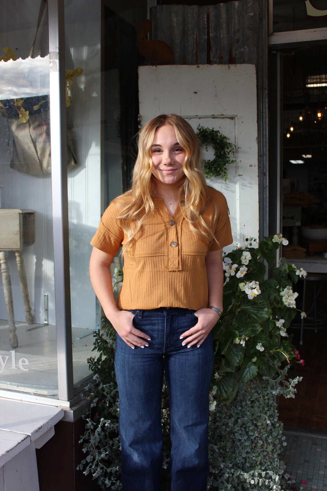 Betty Big Button Knit Top